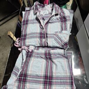 Victoria's Secret Plaid Pajama Set - Pink and Gray